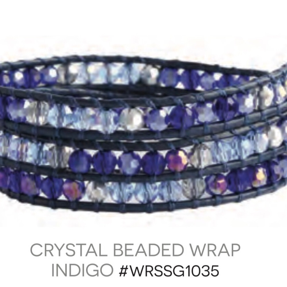 Mialisia “Indigo Crystal Beaded Wrap”